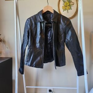 Vintage black leather jacket